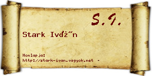 Stark Iván névjegykártya